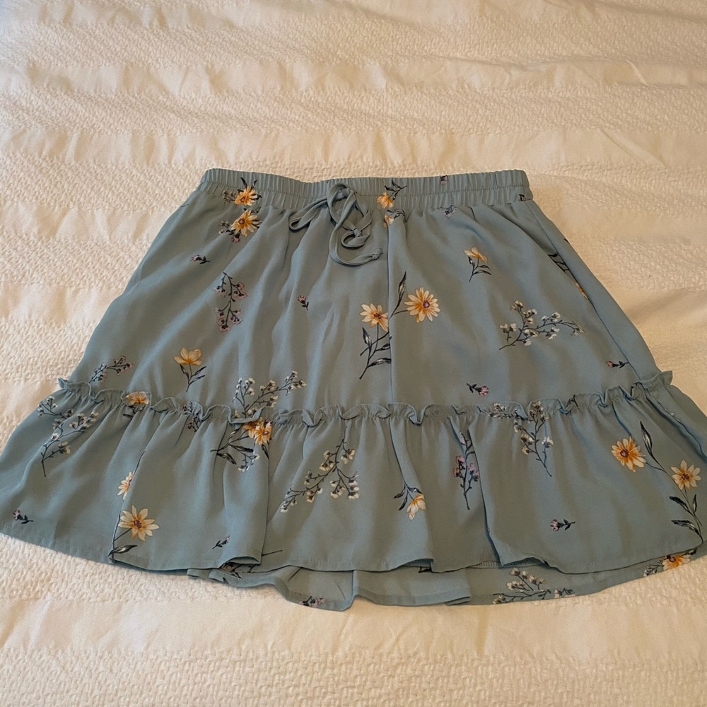Blue floral skirt